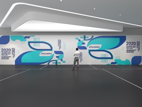  文化墙 企业文化墙 教育 主题墙 展厅 校园文化 走廊3d模型 