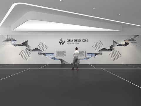  文化墙 企业文化墙 展示墙 教育 展厅 校园文化 走廊3d模型 