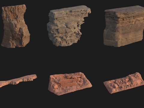  悬崖大石头岩石巨石3d模型 