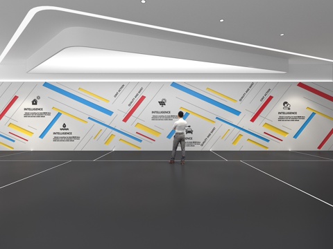  文化墙 企业文化墙 展示墙 教育 展厅 校园文化 走廊3d模型 