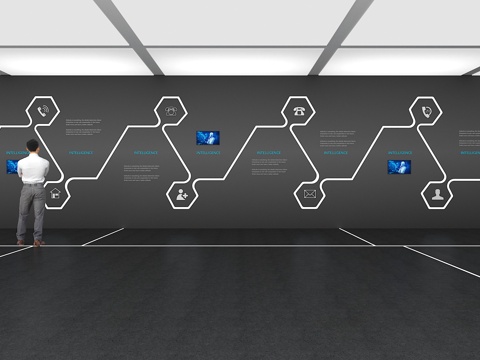  文化墙 企业文化墙 展示墙 教室 展厅 校园文化 走廊3d模型 