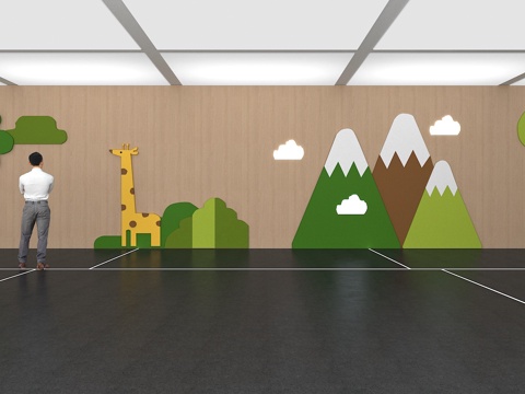  文化墙 幼儿文化墙 展示墙 教室 展厅 校园文化 走廊3d模型 