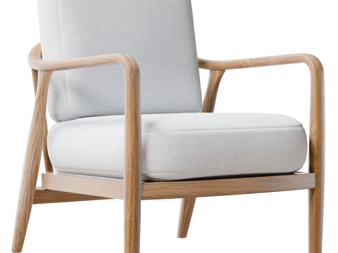  新中式 Potterybarn Isla 扶手椅3d模型 