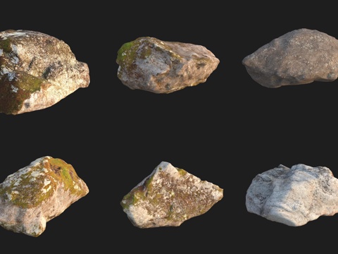  花岗岩石头石材3d模型 