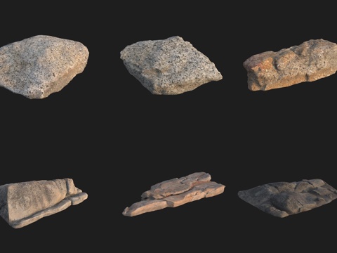  花岗岩石头石材3d模型 