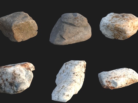  花岗岩石头石材3d模型 