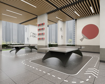  架空层运动区3d模型 