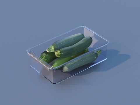  黄瓜 餐盒 饭盒 便当盒 盒子3d模型 