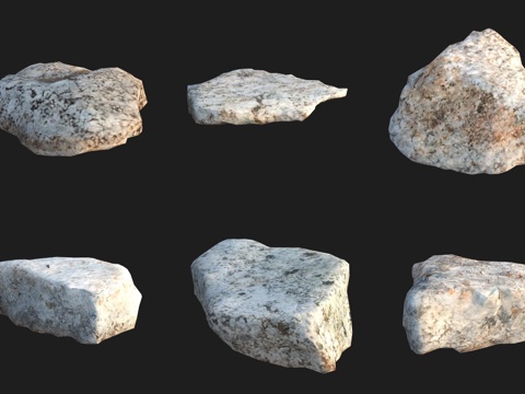  花岗岩石头石材3d模型 