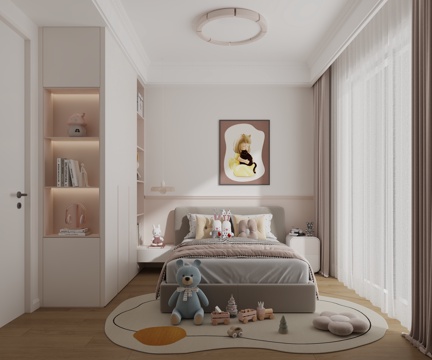  现代儿童房3d模型 