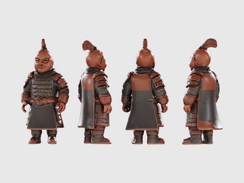  Q版兵马俑摆件3d模型 