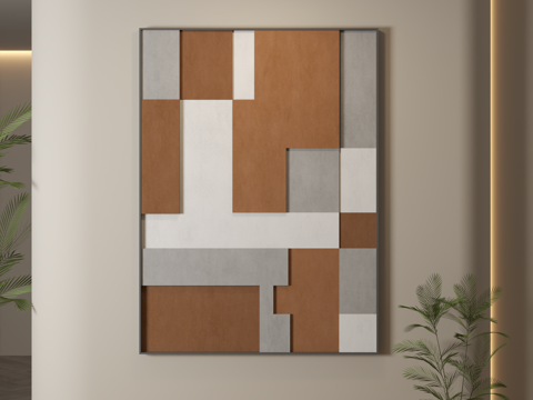  现代装饰画 装饰画 现代挂画 挂画 简约挂画3d模型 