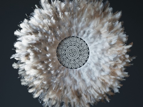  现代羽毛挂饰 挂件3d模型 