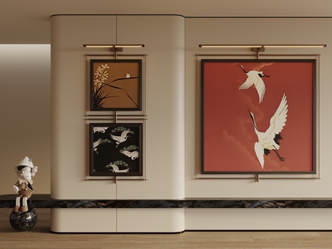  法式中古挂画 装饰画 挂画 画框 客厅挂画su模型 