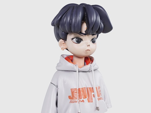  卡通潮玩人物3d模型 