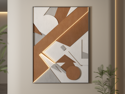  现代装饰画 装饰画 现代挂画 挂画 简约挂画3d模型 