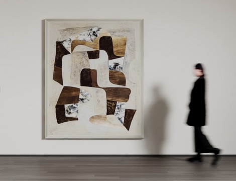  现代艺术挂画 油画  相框 女人3d模型 