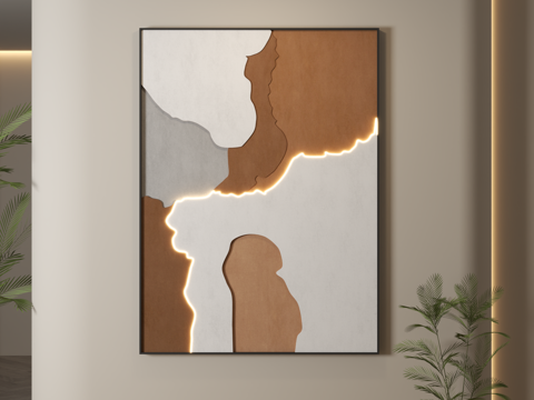  现代装饰画 装饰画 现代挂画 挂画 简约挂画3d模型 