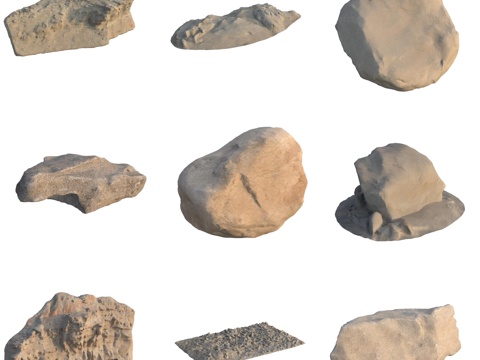  砂岩石石头3d模型 