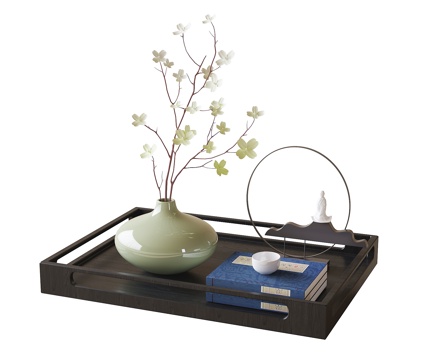  新中式茶具摆件3d模型 