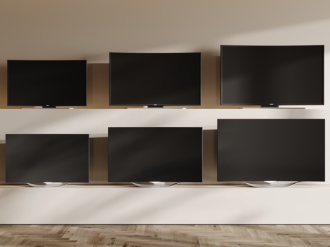  现代液晶电视 显示屏 显示器su模型 