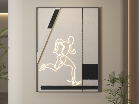  现代装饰画 装饰画 现代挂画 挂画 简约挂画3d模型 