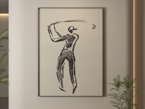  现代装饰画 装饰画 现代挂画 挂画 简约挂画3d模型 