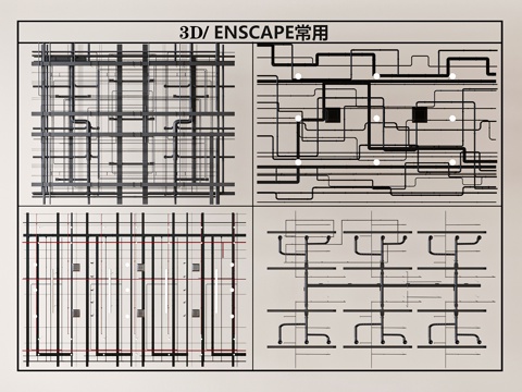  现代工业吊顶su模型 