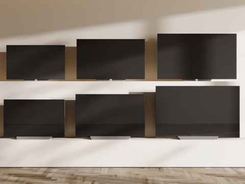  现代液晶电视 显示屏 显示器su模型 