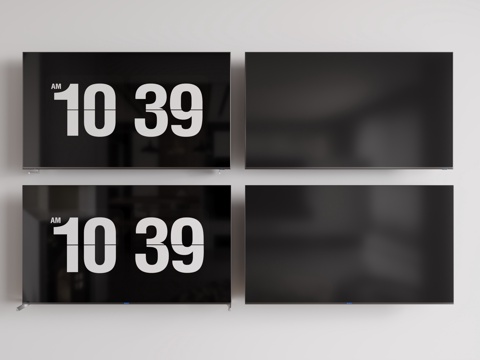  现代液晶电视 显示屏 显示器su模型 