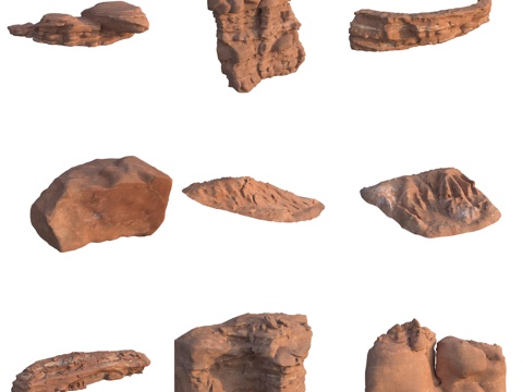  砂岩石大石头石壁巨石3d模型 