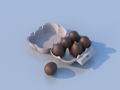  蛋 皮蛋 鸡蛋盒 鸡蛋托 纸浆鸡蛋盒3d模型 