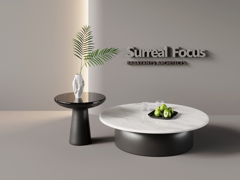  现代极简茶几 组合茶几su模型 