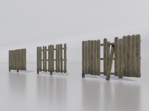  木栅栏3d模型 