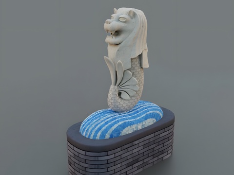  狮子雕像3d模型 