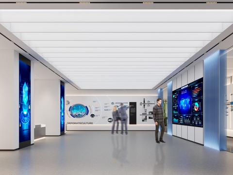  企业展示展厅3d模型 