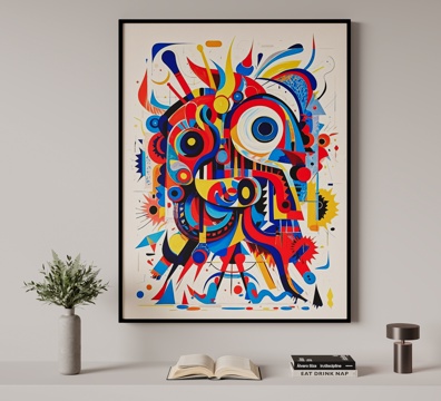  现代装饰挂画 艺术挂画 抽象挂画su模型 