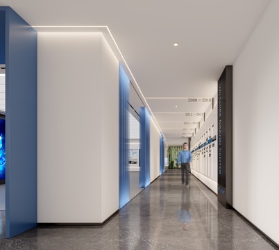  企业文化展示墙3d模型 