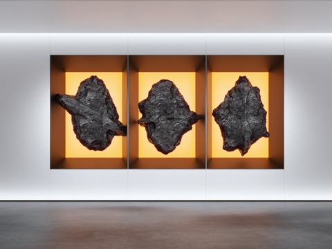  现代石头艺术装置 陨石 景观石3d模型 