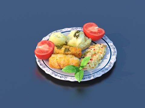  面包 甜点 饼干 大饼 食物 美食3d模型 