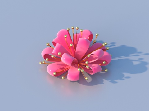  彩带 蝴蝶结 蝴蝶花 花朵造型3d模型 