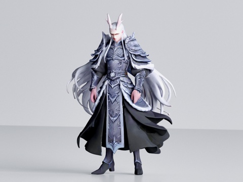  哪吒魔童闹海 东海龙王 敖光 雕塑摆件 景观小品 手办su模型 