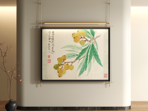  宋式装饰画 新中式山水画3d模型 