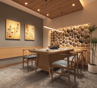  烧烤店包房 烤肉店包房 韩式烤肉店包间 烤肉店包间3d模型 