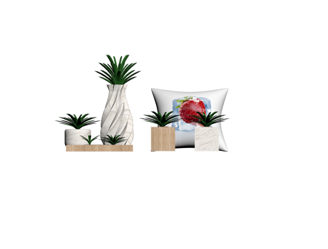  植物盆栽3d模型 