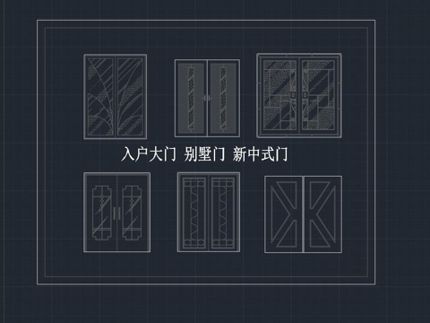  现代别墅门 入户大门 立面图cad施工图 