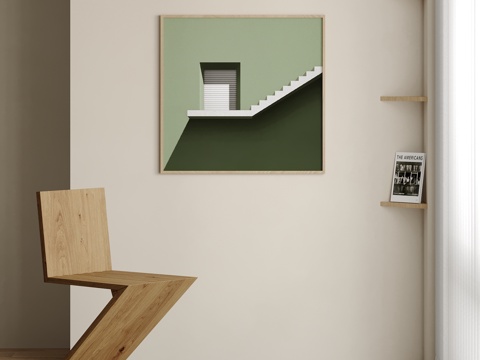  现代挂画 装饰画 休闲单椅3d模型 
