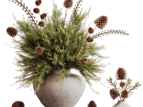  现代植物盆栽盆景绿植3d模型 