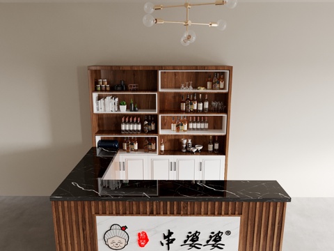  店铺前台 酒店前台 岛台 接待台3d模型 