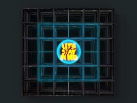  现代深渊镜 网红深渊镜 现代镜子 装饰深渊镜 隧道镜子3d模型 